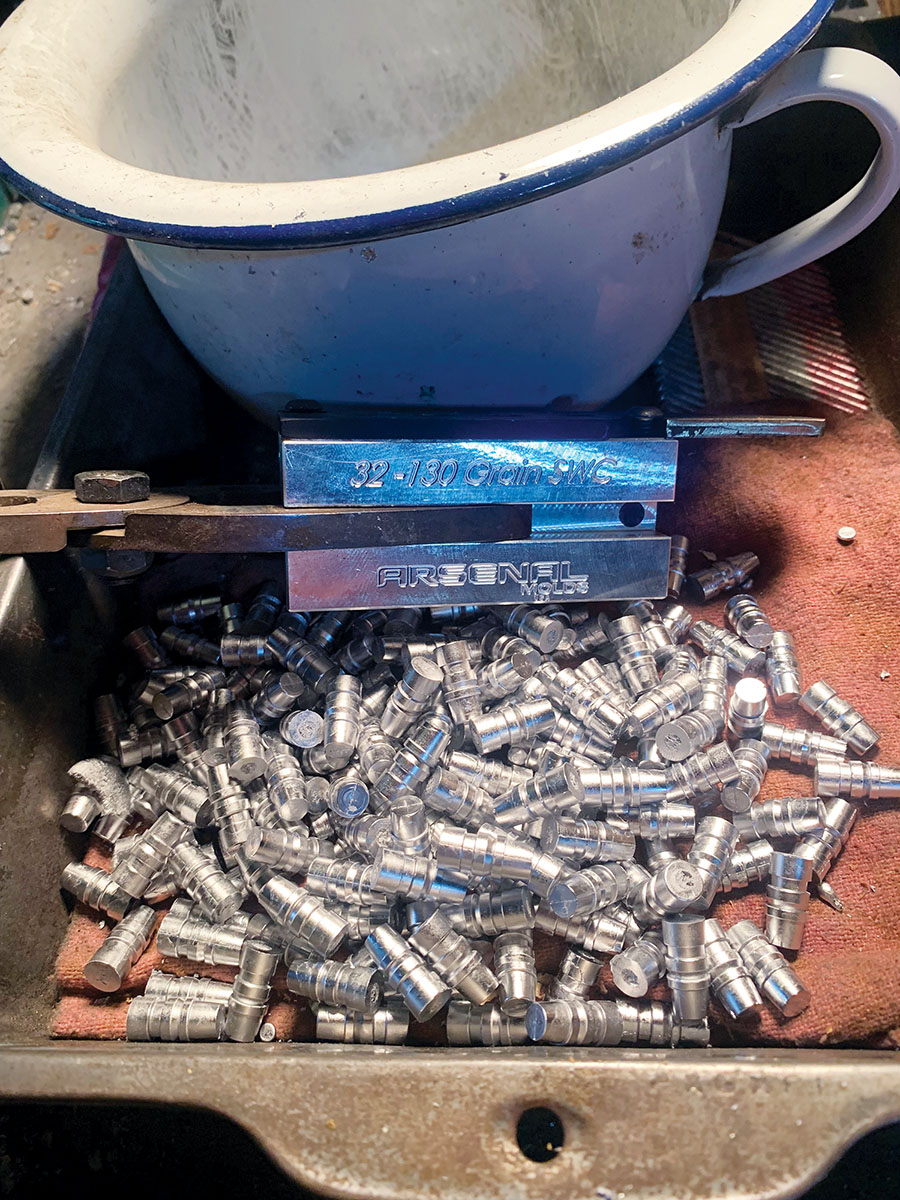 Bullets pile up fast when using a four-banger mould.